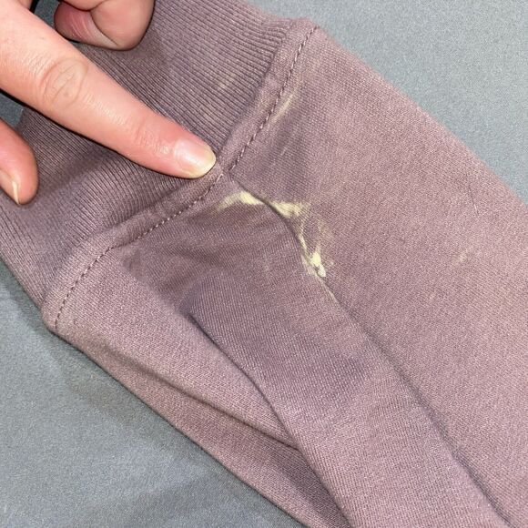 Athleta Top Women’s Size XL Purple Retroterry Wrap Comfy Long Sleeve Tie *read* - Picture 8 of 12